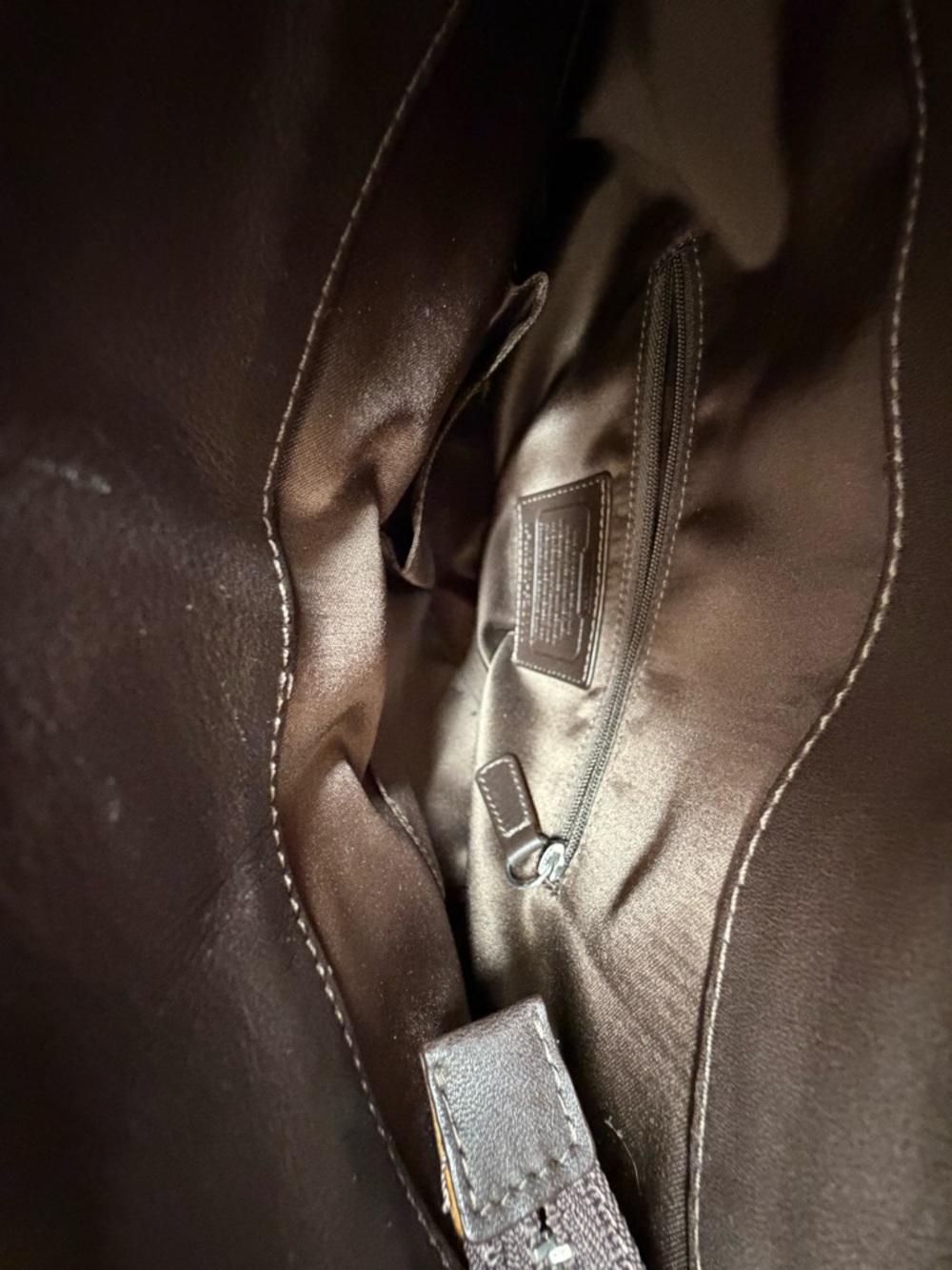 Coach Ashley Signature Hippie Crossbody Bag Khaki Mahogany Patent Leather F20111 - Picture 10 of 10